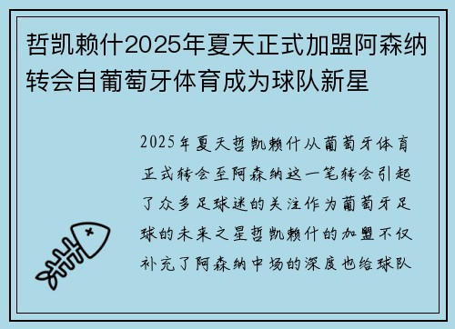 哲凯赖什2025年夏天正式加盟阿森纳转会自葡萄牙体育成为球队新星